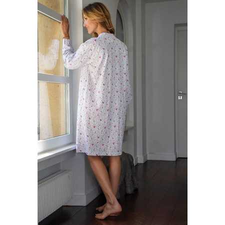 Chemise de nuit pour femme âgée - forte poitrine - 4 boutons à l'avant