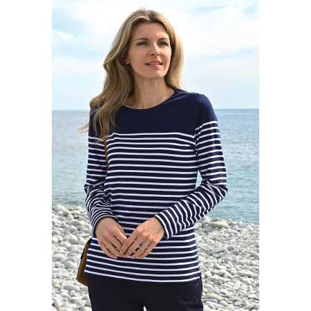 Tee-shirt marinière coloris marine femme senior