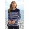 Tee-shirt marinière coloris marine femme senior