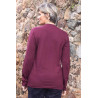 Tee-shirt col rond avec jolie broderie manches longues pour femme