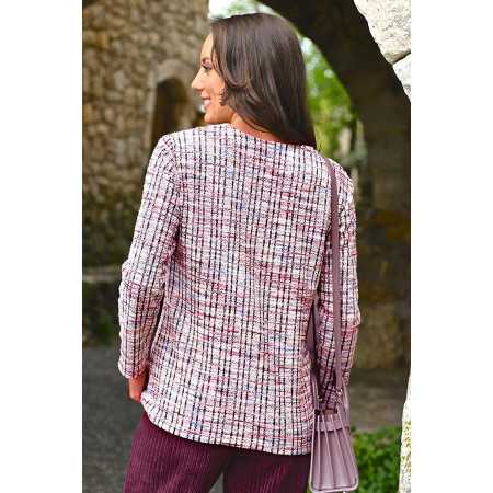 Pull chiné femme senior - élégant à motifs - manches longues