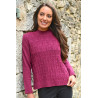 Pull uni effet maille pour femme senior âgée - idéal automne/hiver