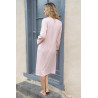 Chemise de nuit rose femme longue ouverte boutons avant  vue de dos