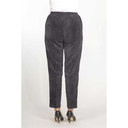 Pantalon velours ceinture élastique confortable pour femme âgée