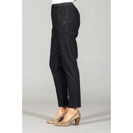 Pantalon jean's avec taille élastique facile à mettre pour femme senior