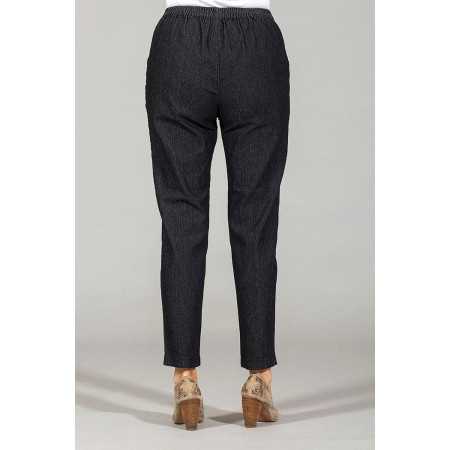Pantalon jean's avec taille élastique facile à mettre pour femme senior