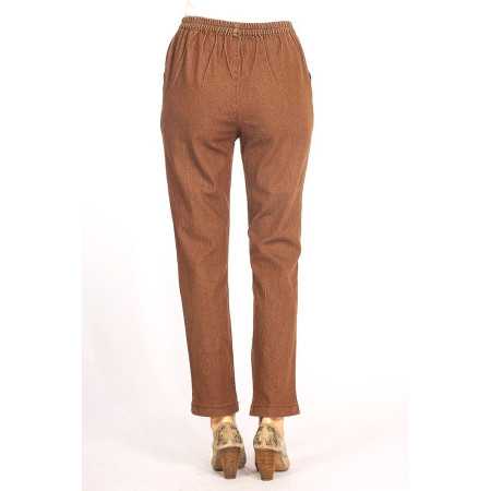 Pantalon jean's avec taille élastique facile à mettre pour femme senior