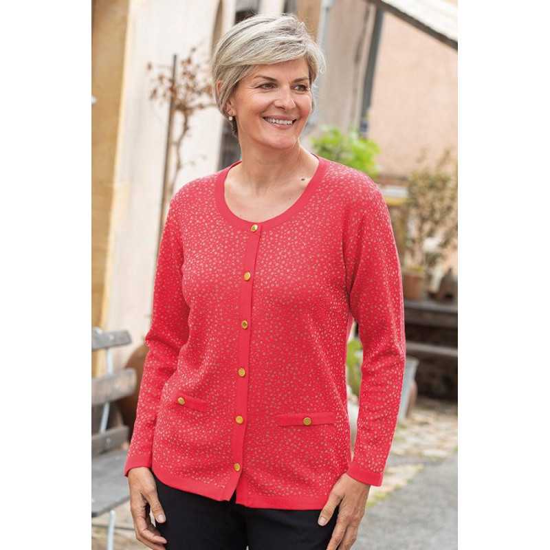 Gilet pour femme ouvert à l'avant avec des boutons facile à enfiler