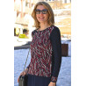 Pull maille Jacquard 12% laine femme senior - chaud et confortable