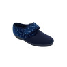 Chaussure bleu femme ouverture large pieds