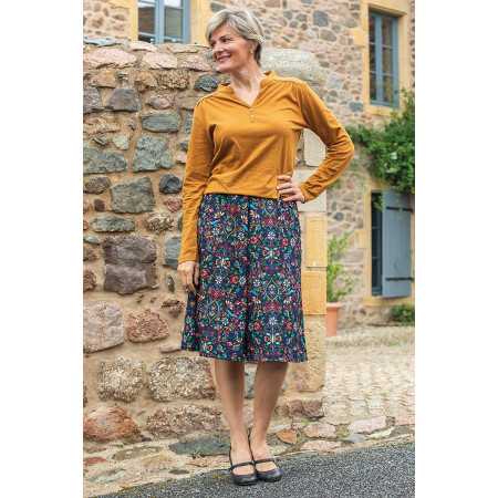 Jupe à fleurs, à motif - Confortable - Ceinture élastique - facile à enfiler