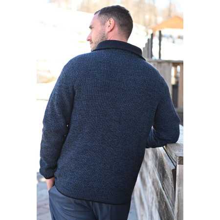 Pull 30% laine pour homme âgé facile à enfiler. Chaud et confortable.