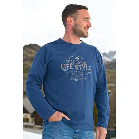 Tee-shirt homme 100% coton - manches longues - made in France