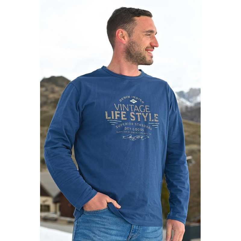 Tee-shirt homme 100% coton - manches longues - made in France