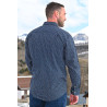 Chemise homme manches longues motifs avec ouverture boutons avant