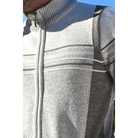 Gilet manches longues fermeture zip pour homme senior - 2 poches