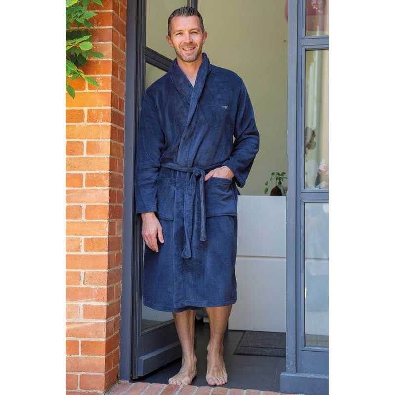 Peignoir pour homme - 100% polyester - doux, chaud et confortable
