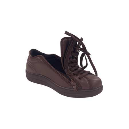 Baskets confortable femme - ouverture large haut du pied par zip