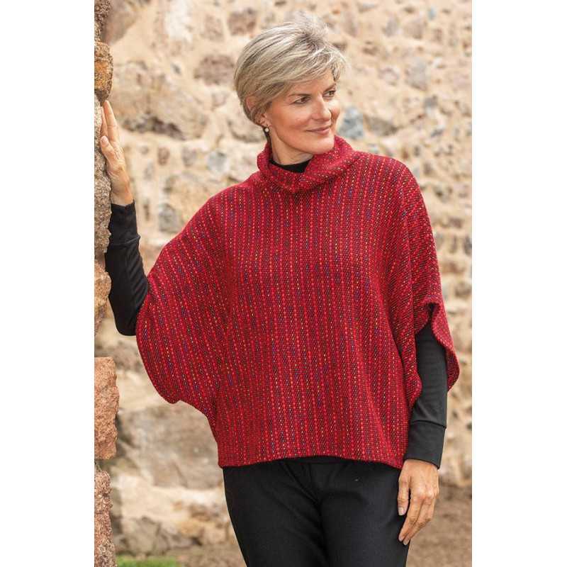 Poncho pour femme - col boule - fabriqué en France - chaud Poncho pour femme - col boule - fabriqué en France - chaud