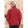 Poncho rouge femme senior dos