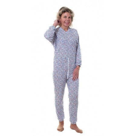 Grenouillère Femme Confort longue tissu Liberty bleu