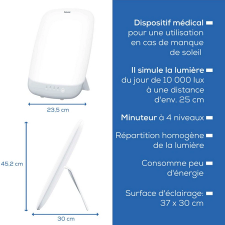 Lampe luminothérapie TL85 Beurer - Douche lumineuse
