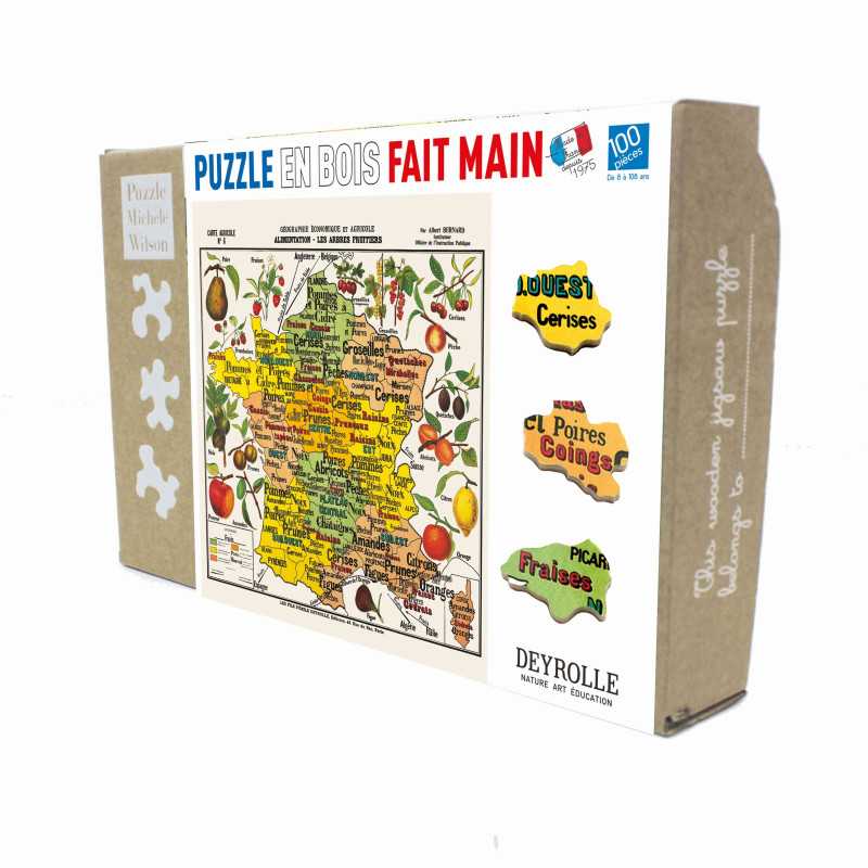 Puzzle bois 100 pièces seniors – Carte de France des fruits par Deyrolle Puzzle bois 100 pièces seniors – Carte de France des fruits par Deyrolle
