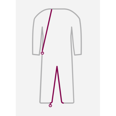 Grenouillère nuit coton homme - fermeture jambes et dos | EHPAD