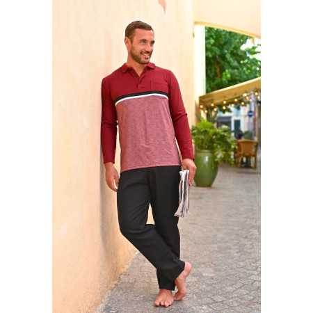 Grenouillère homme cassis manches longues jambes longues jour