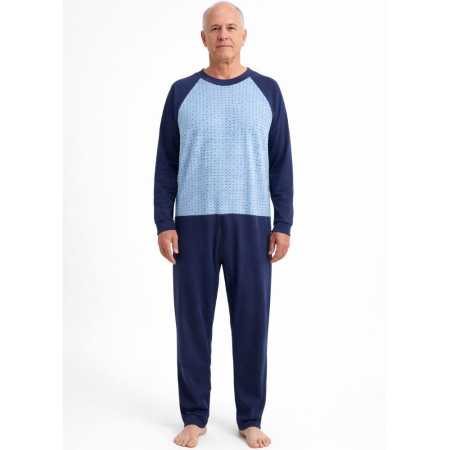 Grenouillère zip dans le dos pour homme senior dépendant - Ehpad