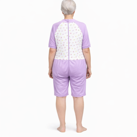 Grenouillère courte d'été pour femme âgée dépendante - Ehpad