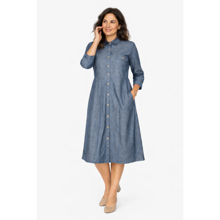 Robe femme senior ouverte dans le dos médicalisée en jean's