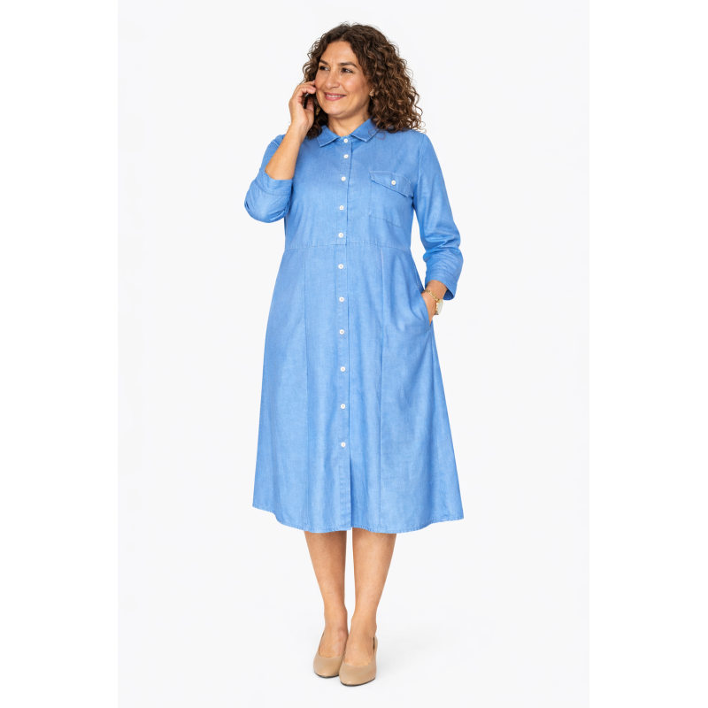 Robe médicalisée jean's  femme âgée dépendante - ouverte dans le dos