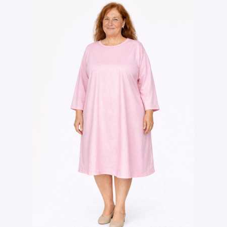 Chemise de nuit malade hospitalisation femme senior grande taille coloris rose vue de face