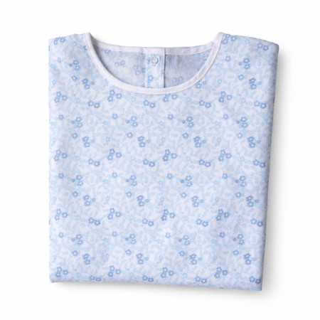 Chemise malade femme fleurette bleue