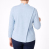 Haut médicalisé femme coloris bleu - vue fermeture dos