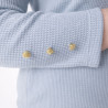 Haut médicalisé femme coloris bleu - zoom détail manches