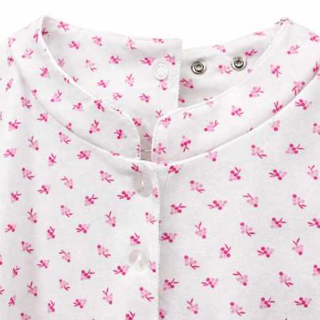 Chemise de nuit raison rose zoom col femme senior