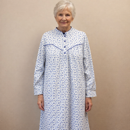 chemise de nuit ouverture avant 4 boutons ouate femme senior