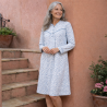 Chemise de nuit femme senior bleu ouate ouverture avant