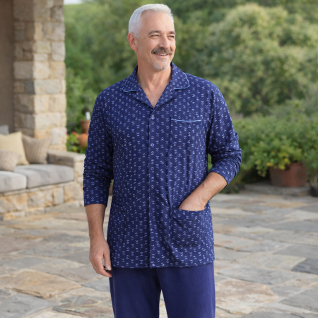Pyjama homme senior bleu marine