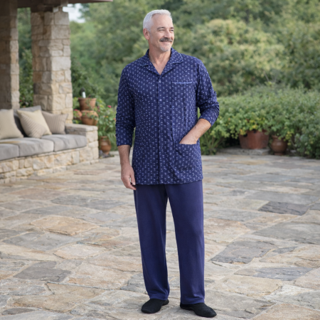 Pyjama homme senior bleu marine