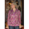 Chemise médicalisée femme senior ouverture dos coloris bordeaux