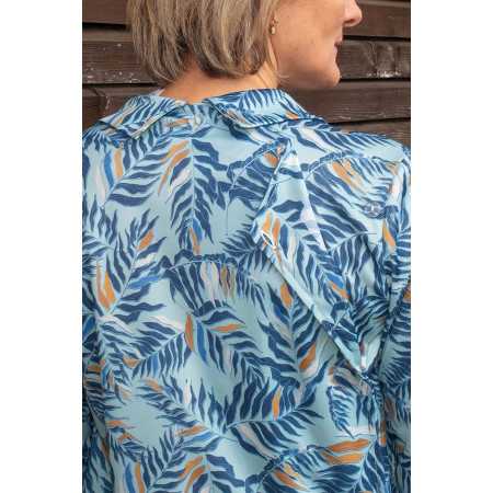 Chemisier fluide médicalisé ouverture dos femme senior - coloris bleu zoom