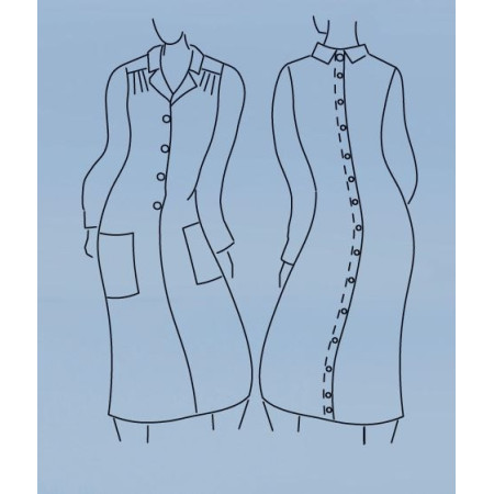 Robe dos droit pressions du 36 au 60 - schéma ouverture