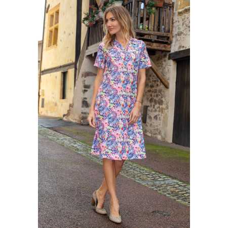Robe médicalisée femme senior ouverture dos coloris multicolore