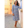 Robe médicalisée ouverte dans le dos par pression - motif 3