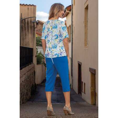 Grenouillère courte été femme dependante coloris bleu dos