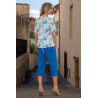 Grenouillère courte été femme dependante coloris bleu dos