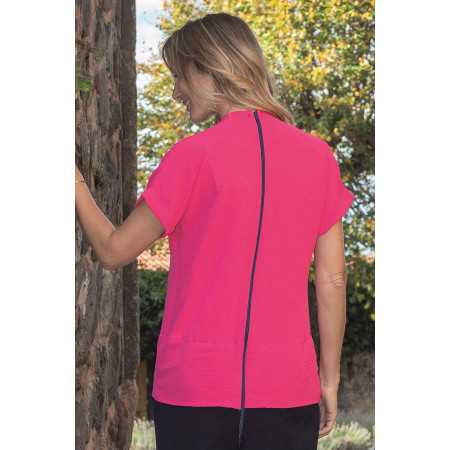 Grenouillère femme dépendante courte été coloris rose vue dos zoom